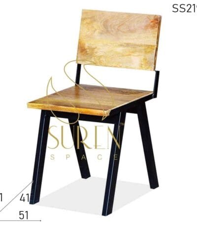 Solid Mango Wood Metal Cafe Bistro Chair