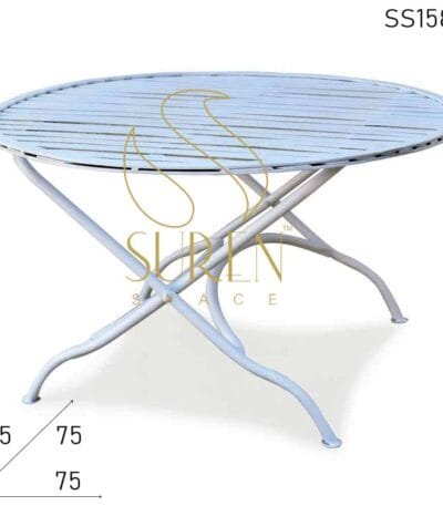 Solid Metal Folding Bistro Outdoor Coffee Table