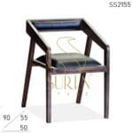 Solid Wood Leather Seating Fine Dine Restaurant Chair