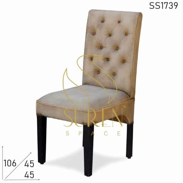 Tufted Design Canvas Fine Dine Restaurant Chair