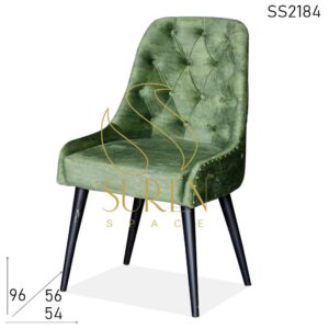 Tufted Green Velvet Iron Frame Accent Chair