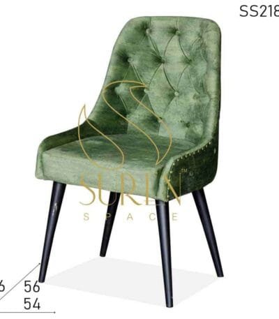 Tufted Green Velvet Iron Frame Accent Chair