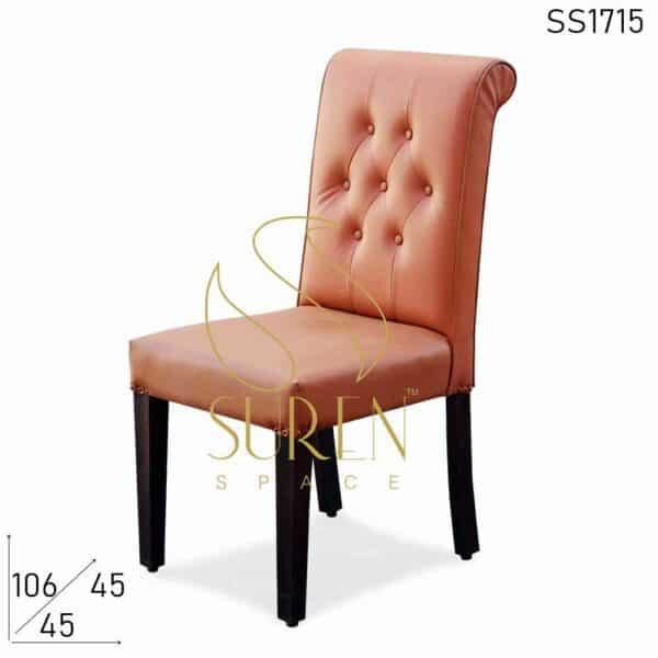 Tufted Round Back Leatherette Restaurant Chair