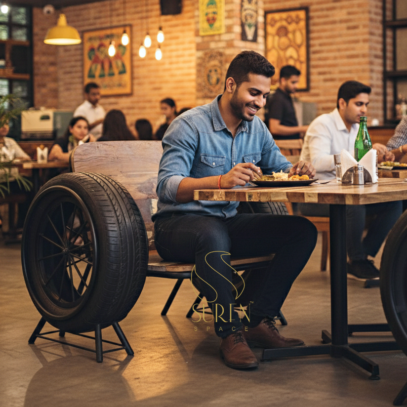 Unique Restaurant furniture tyre furniture | tyre sofa set | tyre chairs and tables price | tyre sofa design | car tire furniture - Image 1