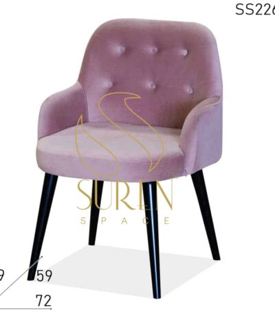 Velvet Tufted Arm Rest Restaurant Hotel Accent Chair