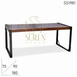 Walnut Shade Modern Industrial Restaurant Dining Table