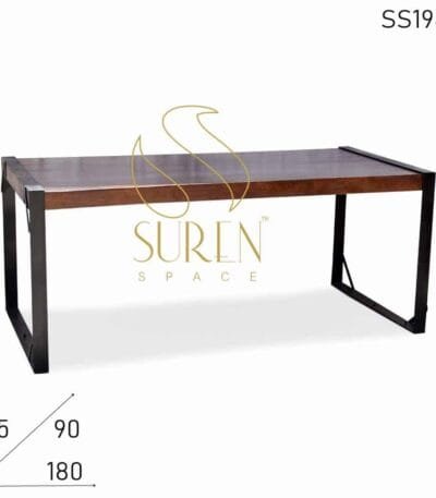 Walnut Shade Modern Industrial Restaurant Dining Table