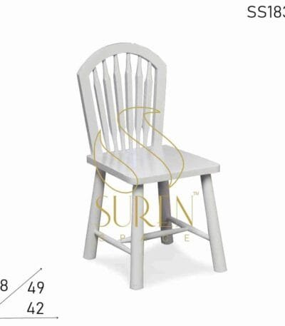 White Base Solid Wood Restaurant Chair