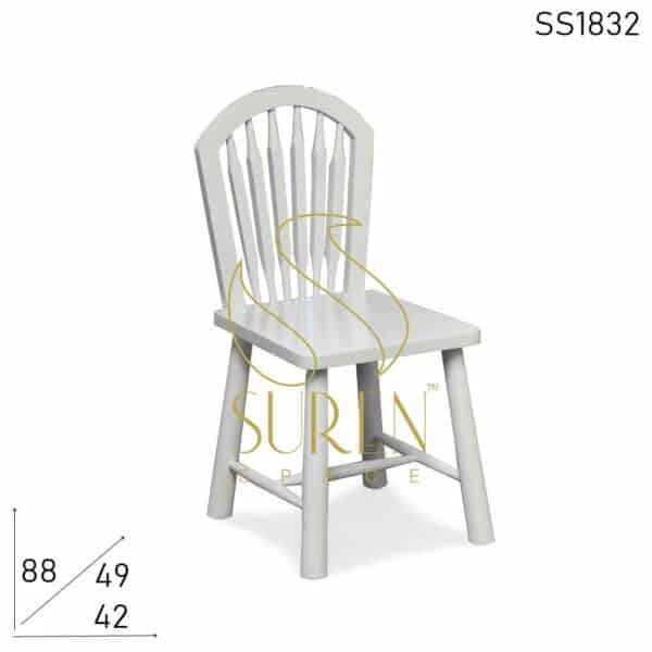 White Base Solid Wood Restaurant Chair