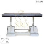 White Distress Unique Iron Restaurant Table