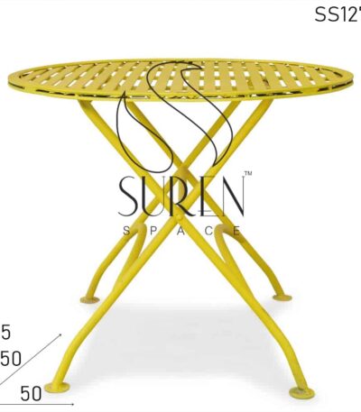 Yellow Metal Outdoor Folding Coffee Center Table