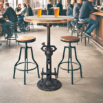 cast iron height adjustable bar table