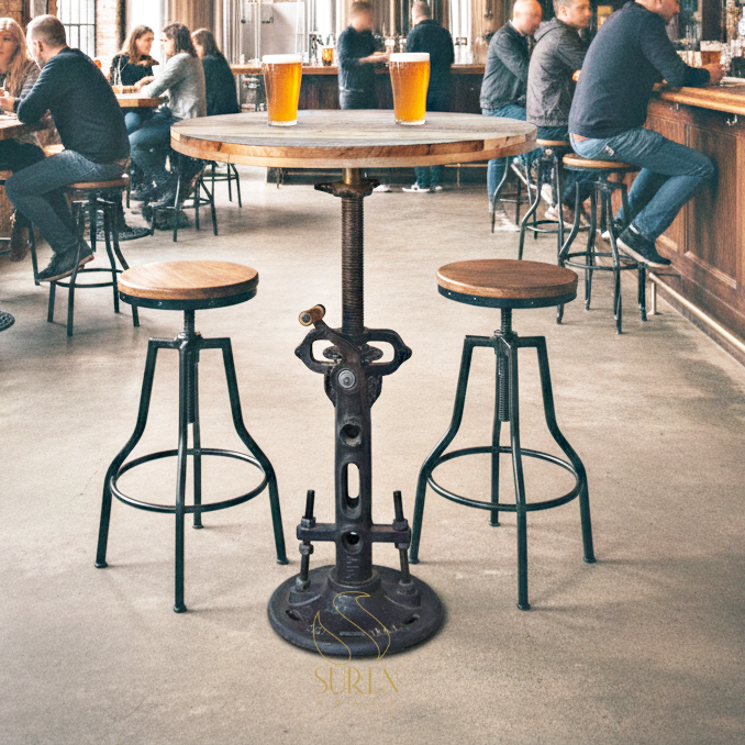 cast iron height adjustable bar table cast iron height adjustable bar table