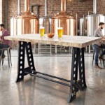 Cast Iron Heavy Base Mango Wood Bar Pub Table