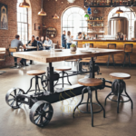 industrial Cast iron dining table design