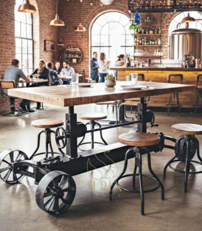 industrial Cast iron dining table design