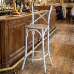 Recycled Back & Seat Metal Frame Solid Bar Pub Chair