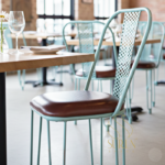 Metal Distress Finish Designer Bistro Restaurant Chair Design