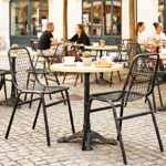 Metal Mesh Work Stackable Chair Design