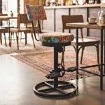 Traditional Fabric Industrial Cycle Part Funky Chair