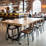 industrial theme restaurant table design