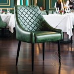 Green Distress Genuine Leather Hotel Accent Chair