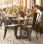 Metallic Finish Regular Iron Stackable Chair