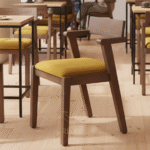 Solid Mango Wood Arm Rest Restaurant Chair