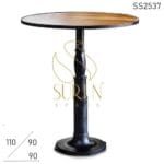Cast Iron Metal Heavy Base Solid Wood Round Bar Pub Folding Table