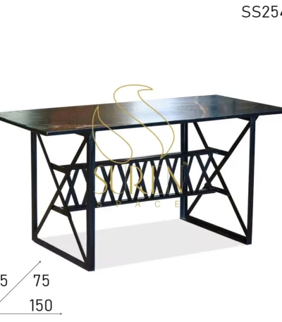 Granite Top Metal Base Folding Outdoor Restaurant Table