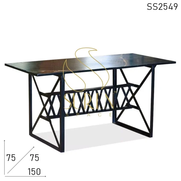 Granite Top Metal Base Folding Outdoor Restaurant Table