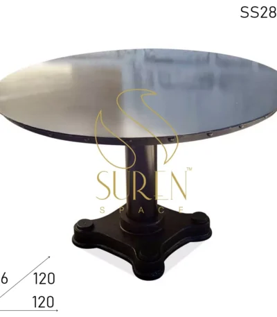 Heavy Metal Cast Iron Base Folding Outdoor All-Weather Round Table