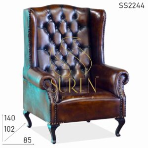 King Size Tufted High Back Roll Arm Leather Commercial Sofa Design
