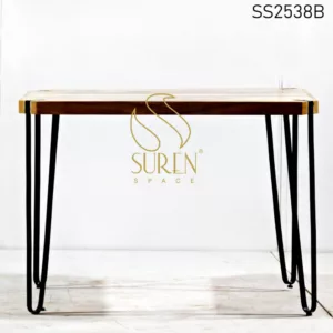 500 + Restaurant Table Design for Your Hospitality Project Metal Base Solid Mango Wood Natural Finish Restaurant Table 2