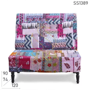 Patch Work Rajasthani Style Two Seater Sofa