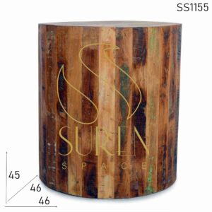 SS1155 Suren Space Reclaimed Round Shape Side Table Cum Stool