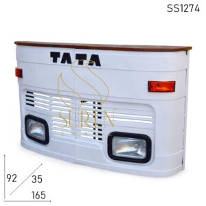 SS1274 Suren Space Old Indian Truck Style Counter Cum Wine Back Cabinet