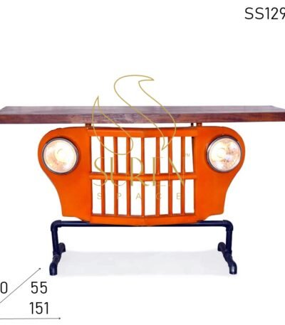 Old Jeep Upcycled Automobile Console Table