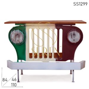 Multicolored Solid Wood Jeep Style Console Table