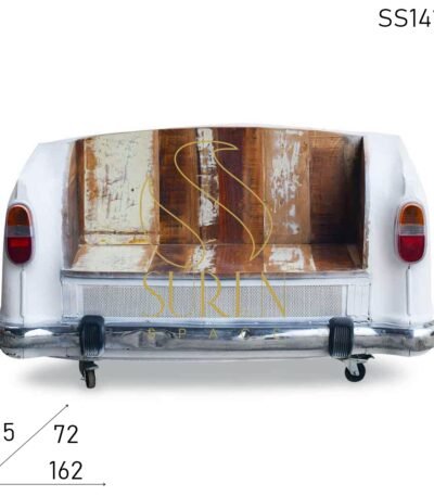 Car Back Portion Reclaimed Wood Automobile Sofa Design