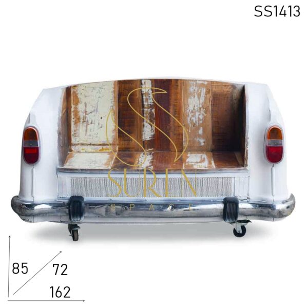 Car Back Portion Reclaimed Wood Automobile Sofa Design