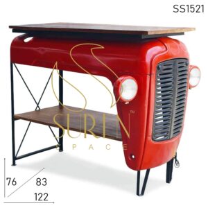Tractor Style Automobile Console Table Cum Display Cabinet