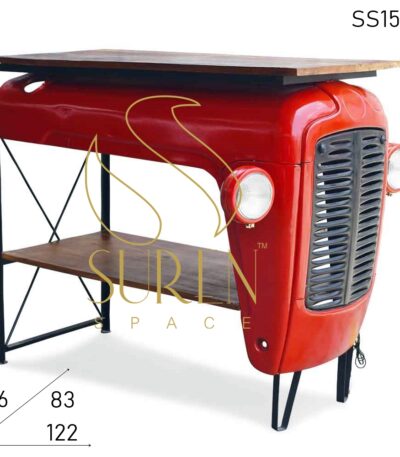 Tractor Style Automobile Console Table Cum Display Cabinet