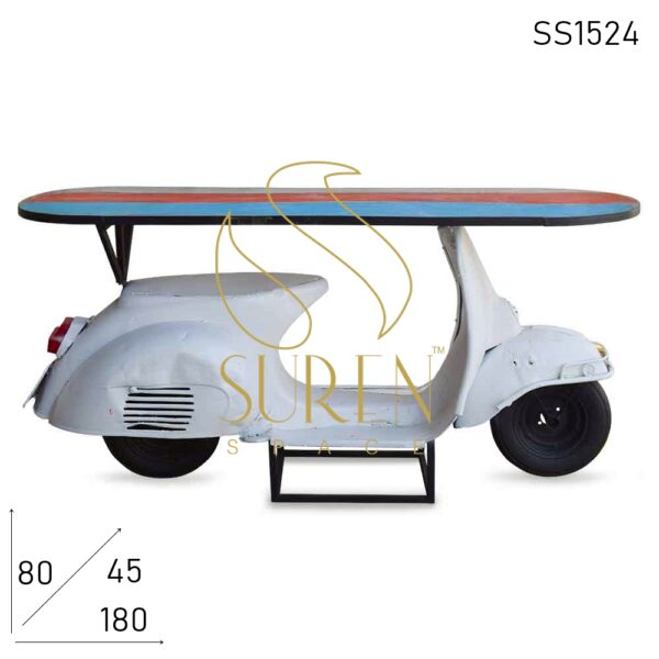 SS1524 Suren Space Old Indian Automobile Redesign Console Cum Counter Table