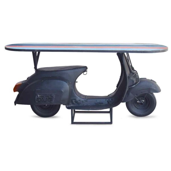 SS1525 Suren Space Black Finish Console Cum Counter Table in Automobile Pattern