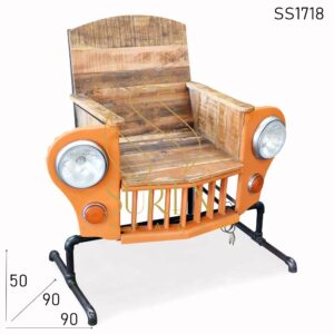 SS1718 Suren Space Automobile Jeep Parts Rough Mango Wood Unique Chair