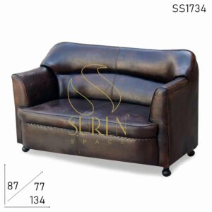 Pure Leather Two Seater Rest Sofa Design
