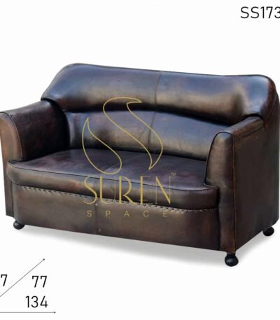 Pure Leather Two Seater Rest Sofa Design