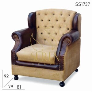 SS1737 Suren Space Tufted Canvas Sofa Design (en cuir de toile touffue)