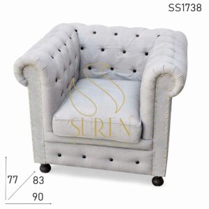 SS1738 Suren Space Tufted Canvas Gray Shade Canapé monoplace